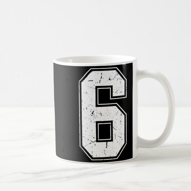 Number 6 Matching Costume 67 Meme Costume Distress Kaffeetasse (Rechts)