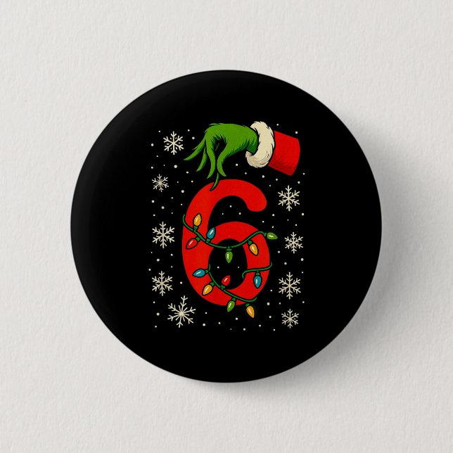 Number 6 Matching Six Seven Meme Christmas Boys Yo Button (Vorderseite)