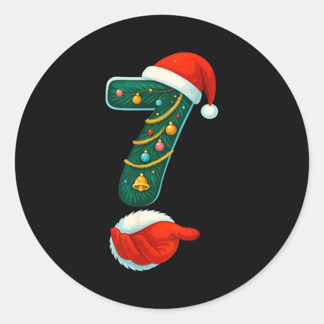 Number 7 6 Meme 67 Couple Pajamas Christmas Matchi Runder Aufkleber (Vorderseite)