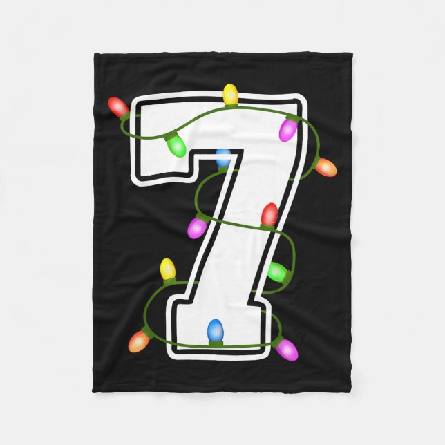 Number 7 7th Birthday Boy Christmas Happy Birthday Fleecedecke (Vorderseite)