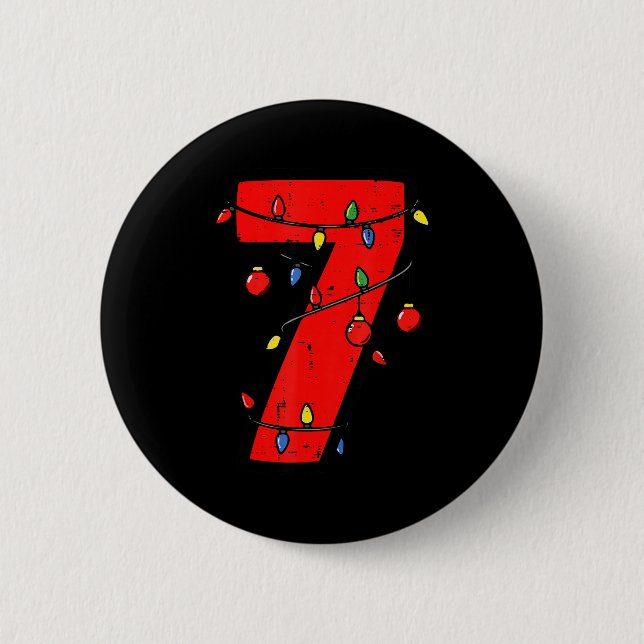 Number 7 Christmas 6 7 Matching 67 Meme Men Women  Button (Vorderseite)