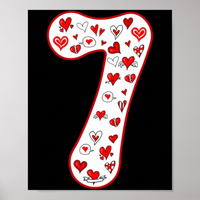 Number 7 Couple Costume Duo 67 Meme Six Seven Vale Poster (Vorne)