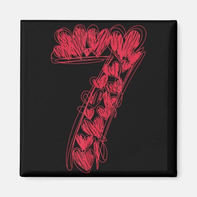 Number 7 - Cute 67 Matching Valentine  Magnet (Vorne)