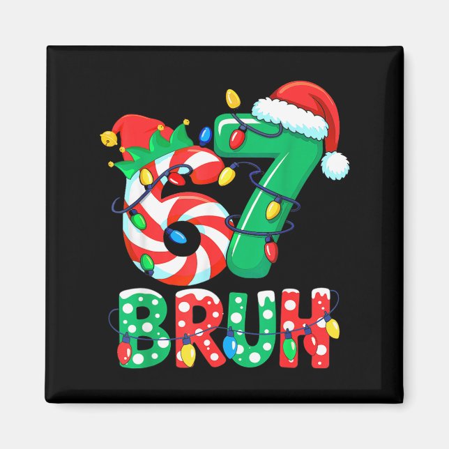 Number 7 Funny Meme Saying 6 7 Six Seven Christmas Magnet (Vorne)