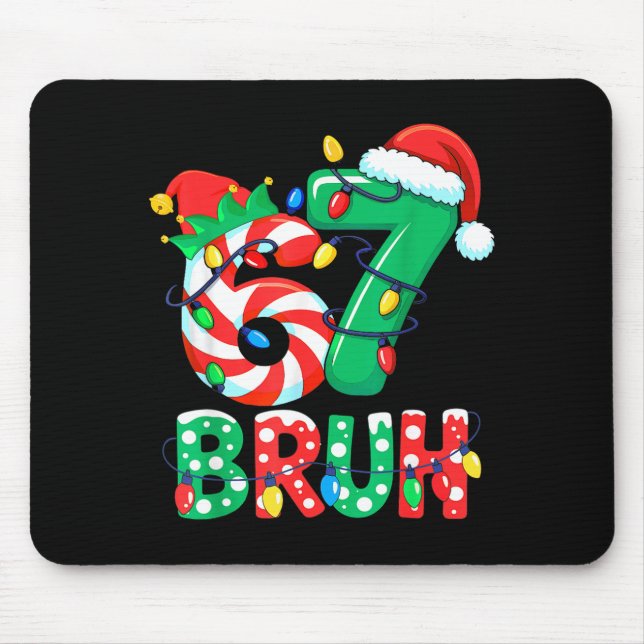 Number 7 Funny Meme Saying 6 7 Six Seven Christmas Mousepad (Vorne)