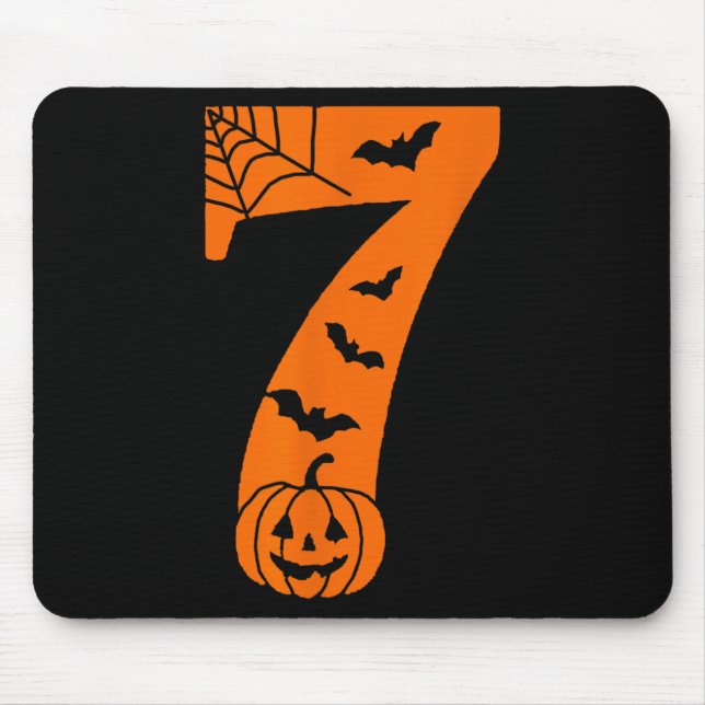 Number 7 Funny Meme Saying 6 7 Six Seven Halloween Mousepad (Vorne)