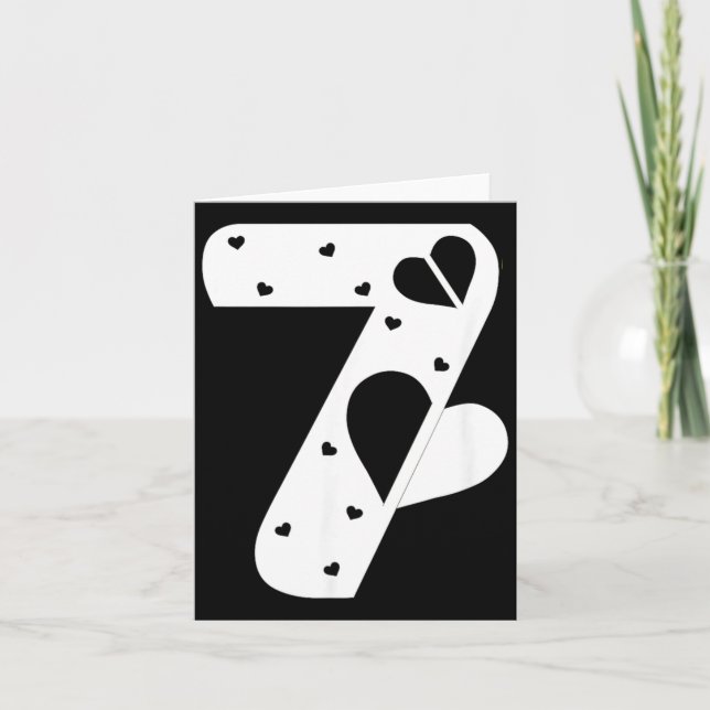 Number 7 Hearts Love 67 Couple Matching Christmas  Karte (Vorderseite)