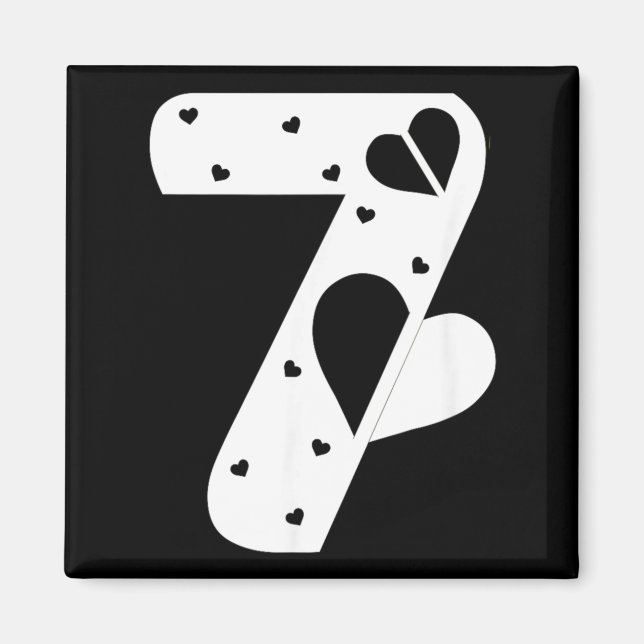 Number 7 Hearts Love 67 Couple Matching Christmas  Magnet (Vorne)