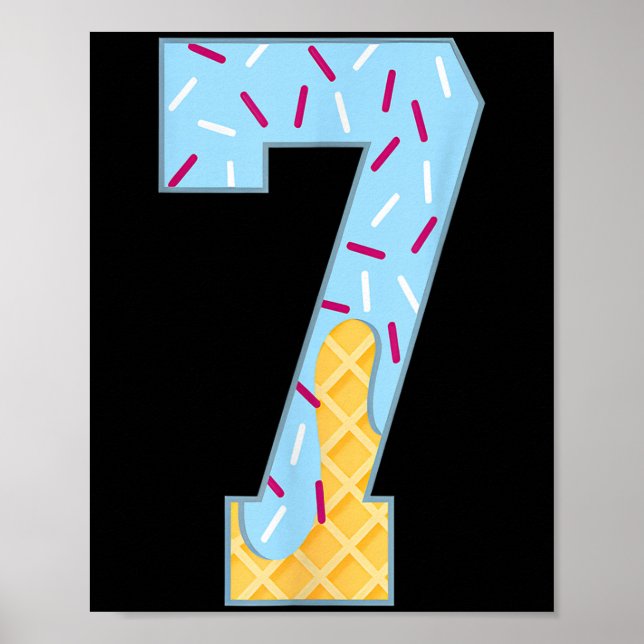 Number 7 Ice Cream Drip 67 Meme Couple Halloween C Poster (Vorne)