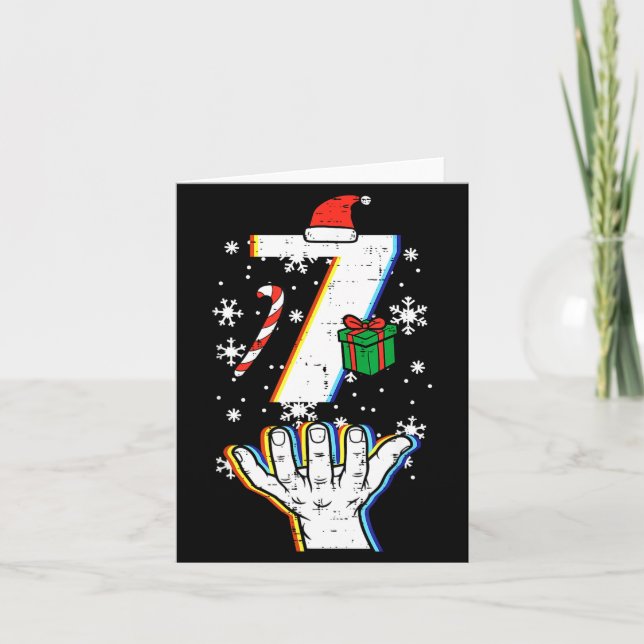 Number 7 Matching 67 Meme Christmas 6 7 Xmas Men W Karte (Vorderseite)