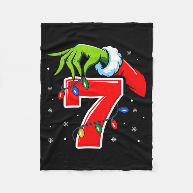 Number 7 Matching 67 Meme Christmas Elf Hand Boys  Fleecedecke (Vorderseite)