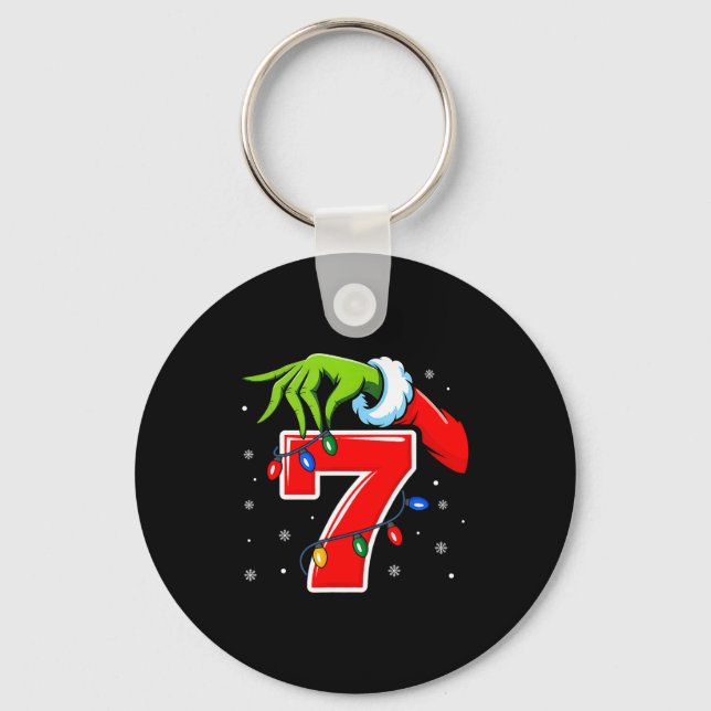 Number 7 Matching 67 Meme Christmas Elf Hand Boys  Schlüsselanhänger (Vorderseite)