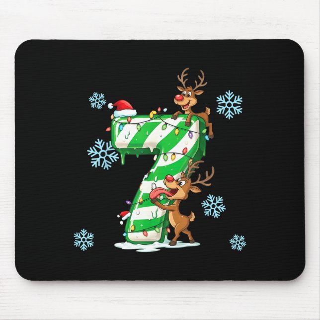 Number 7 Six Seven Gen Z Alpha Slang Ugly Christma Mousepad (Vorne)