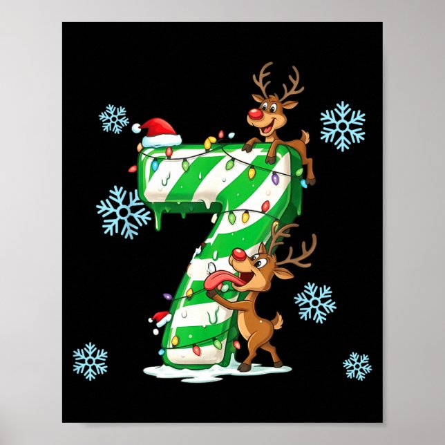 Number 7 Six Seven Gen Z Alpha Slang Ugly Christma Poster (Vorne)