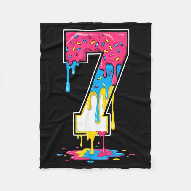 Number 7 Team Srts Ice Cream Drip Matching Varsity Fleecedecke (Vorderseite)