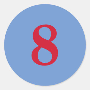 Number Aacht Planungslieferungen einfache 8 blauro Runder Aufkleber