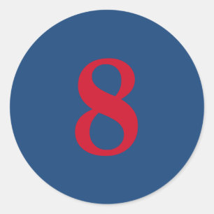 Number Acht Planungslieferungen einfache 8 Marinef Runder Aufkleber