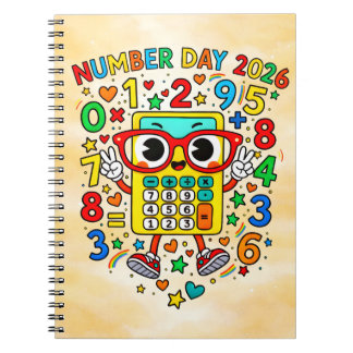 Number Day 2026 Calculator Math Notebook Notizblock