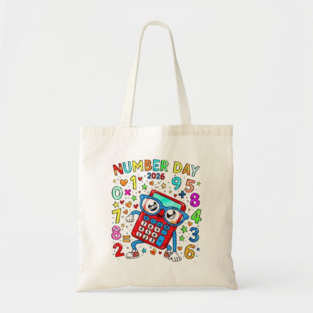 Number Day 2026 Calculator Math Tote Bag Tragetasche (Vorne)