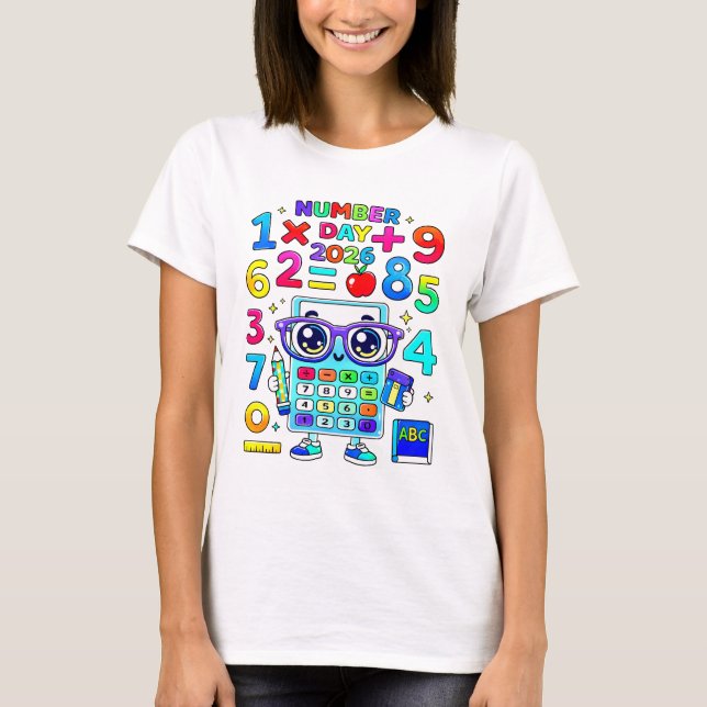 Number Day 2026 Cute Calculator Math T Shirt (Vorderseite)