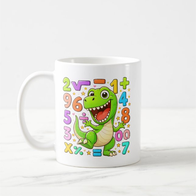 Number Day 2026 Cute Maths Dino Outfit Kaffeetasse (Links)