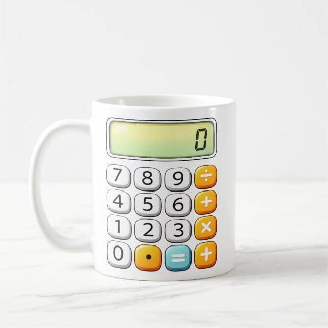Number Day Classic Calculator Math Design Kaffeetasse (Links)