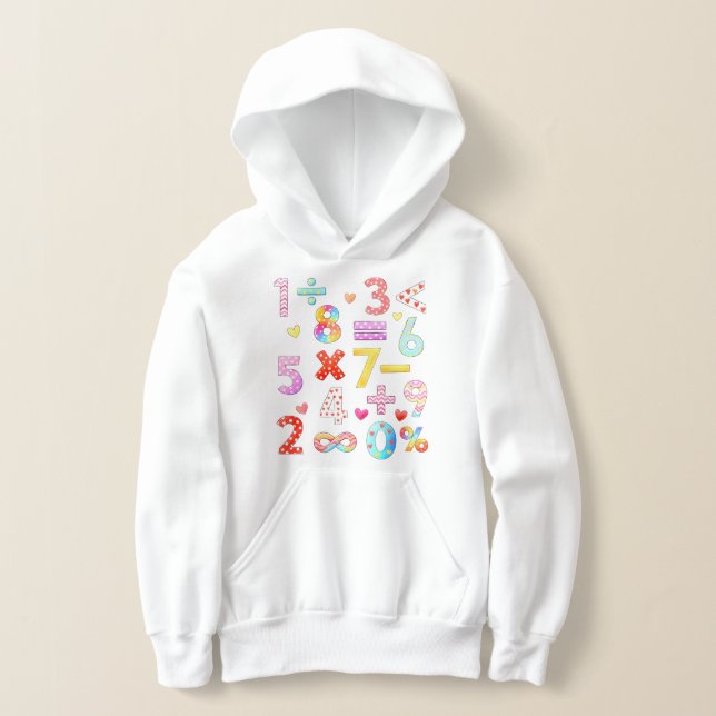 Number Day Colorful Math Symbols Hoodie (Ablage )