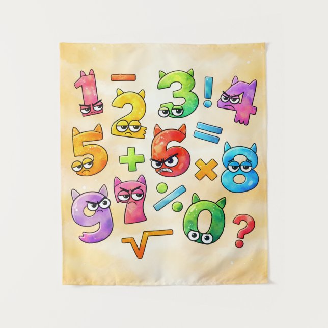 Number Day Colourful Maths Numbers Banner for  Wandteppich (Vorderseite)
