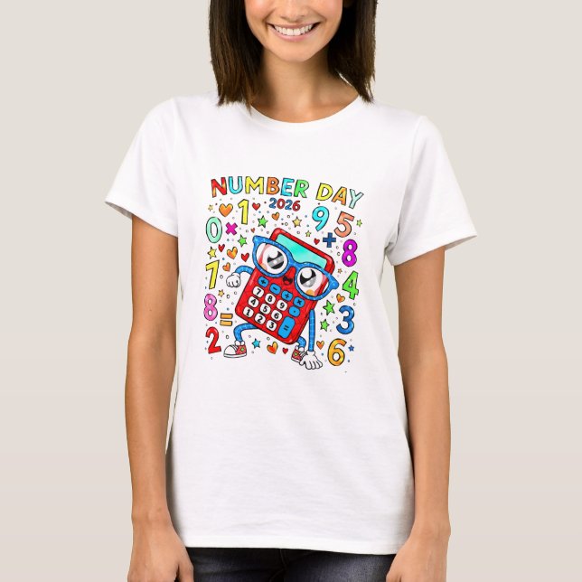 Number Day Colourful Maths T Shirt for Teachers (Vorderseite)