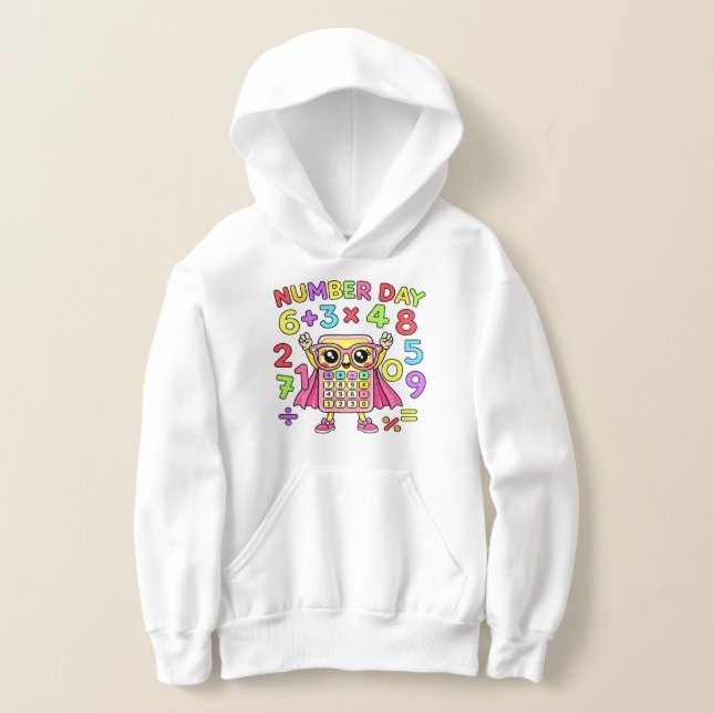 Number Day Cute Calculator Character Hoodie (Ablage )
