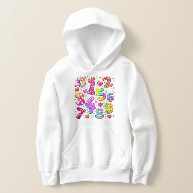 Number Day Cute Colorful Numbers Hoodie (Ablage )