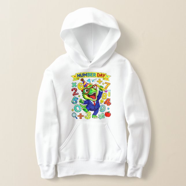 Number Day Dinosaur Math Hoodie for Kids (Ablage )