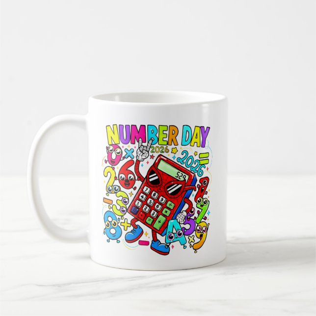 Number Day Maths Mug | Colourful Calculator Kaffeetasse (Links)