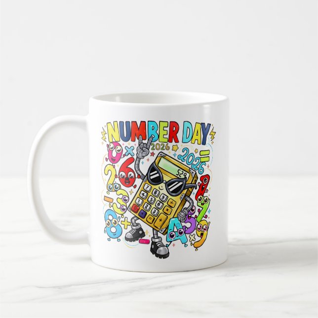 Number Day Maths Mug | Fun Calculator Design Kaffeetasse (Links)