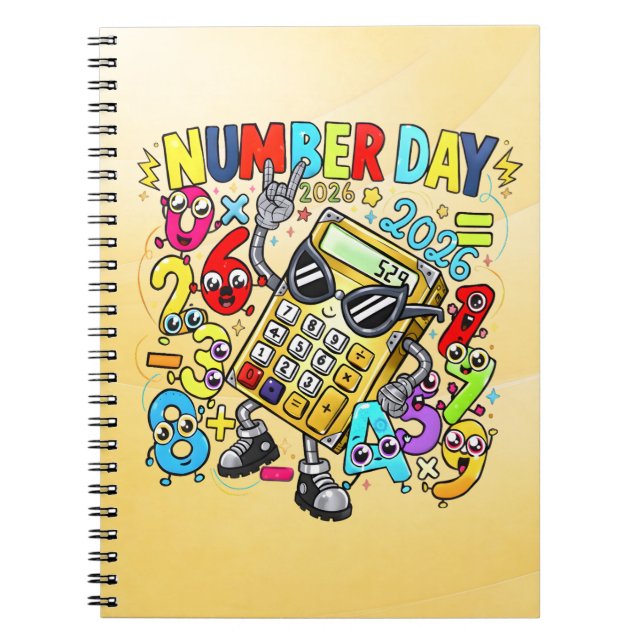 Number Day Maths Notebook | Fun Calculator Numbers Notizblock (Vorderseite)