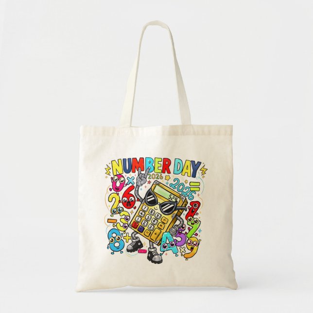 Number Day Tote Bag | Fun Maths Learning Tragetasche (Vorne)