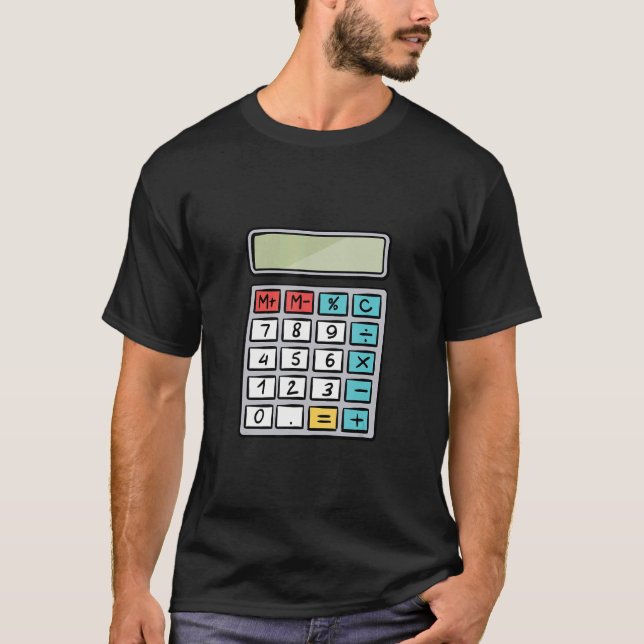 Number Learning calculator costume matc day Math O T-Shirt (Vorderseite)