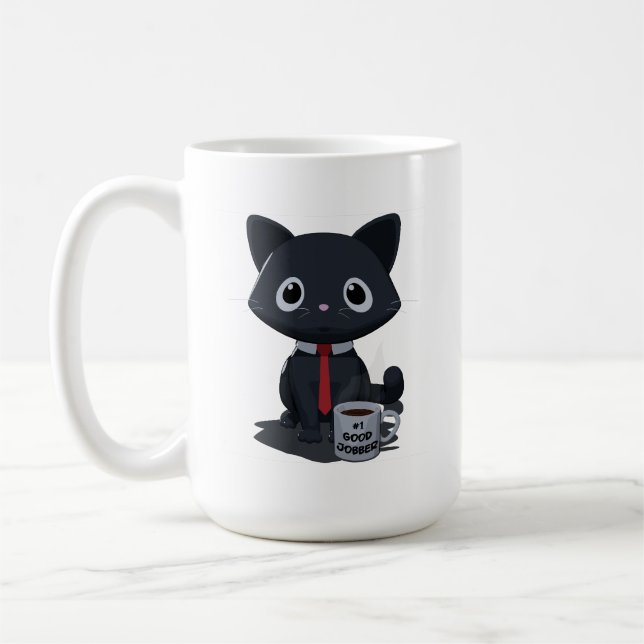 Number One Good Jobber Cat Mug (Gauche)