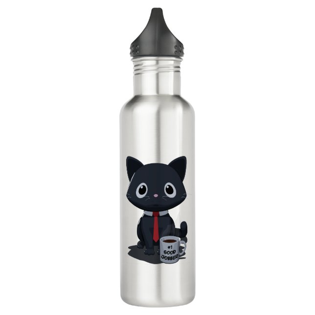 Number One Good Jobber Cat Water Bottle Edelstahlflasche (Links)