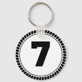 Number Seven Circle Schlüsselanhänger