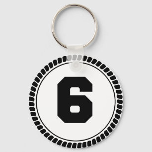 Number Six Circle Schlüsselanhänger