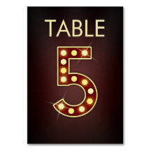Numberische Tafelkarte für Broadway Marquee