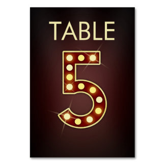 Numberische Tafelkarte für Broadway Marquee Tischnummer