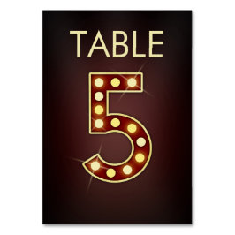 Numberische Tafelkarte für Broadway Marquee Tischnummer
