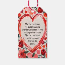 Numbers 6:24-26 Herz- und Blumenkarte Geschenkanhänger