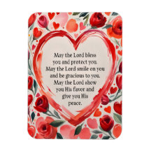 Numbers 6:24-26 Herzen und Blumen Flexibler Magnet