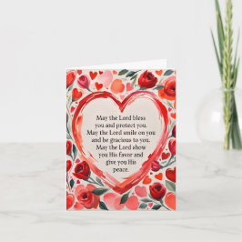 Numbers 6:24-26 Herzen und Blumen Notiz karte