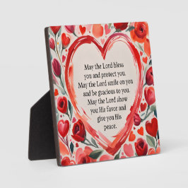 Numbers 6:24-26 Herzen- und Blumen-Wandschild Fotoplatte