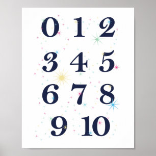 Numbers Stars Poster