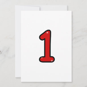 Numeral 1, one, 1 year, number 1, number one einladung